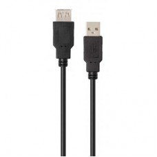Дата кабель USB 2.0 AM/AF 3.0m Vinga (VCPUSBAMAF3BK) - Фото
