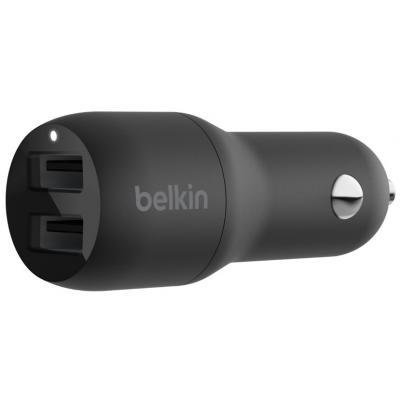 Зарядное устройство Belkin Car Charger 24W Dual USB-A black (CCB001BTBK)
