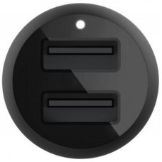 Зарядний пристрій Belkin Car Charger 24 W Dual USB-A black (CCB001BTBK) - Фото