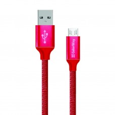 Дата кабель Кабель Colorway USB - МicroUSB 2.1А 1м червоний ColorWay (CW-CBUM002-RD) - Фото