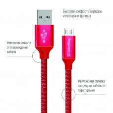 Дата кабель Кабель Colorway USB - МicroUSB 2.1А 1м червоний ColorWay (CW-CBUM002-RD) - Фото