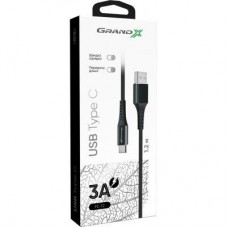 Дата кабель USB 2.0 AM to Type-C 1.2m Black Grand-X (FC-12B) - Фото