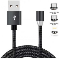 Дата кабель USB 2.0 AM to Lightning + Micro 5P + Type-C 1.2m Magneto bla XoKo (SC-350MGNT-BK) - Фото