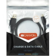 Дата кабель USB 2.0 AM to Type-C 1.8m 1A black Canyon (CNE-USBC2B) - Фото