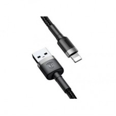 Дата кабель USB 2.0 AM to Lightning 0.5m Cafule 2.4A grey+black Baseus (CALKLF-AG1) - Фото