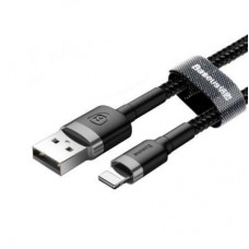Дата кабель USB 2.0 AM to Lightning 0.5m Cafule 2.4A grey+black Baseus (CALKLF-AG1) - Фото