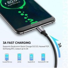 Дата кабель USB 2.0 AM to Type-C 2.0m US288 Aluminum Braid Black UGREEN (60128) - Фото