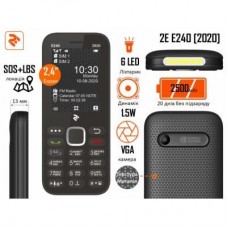 Мобільний телефон 2E E240 2020 Dual SIM Black (680576170026) - Фото