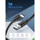 Дата кабель USB 2.0 AM to Type-C 1.0m US287 Black UGREEN (60116)