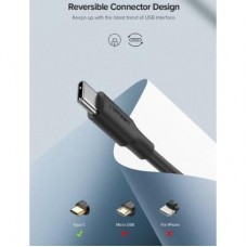 Дата кабель USB 2.0 AM to Type-C 2.0m US287 Black UGREEN (60118) - Фото