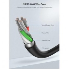 Дата кабель USB 2.0 AM to Type-C 2.0m US287 Black UGREEN (60118) - Фото