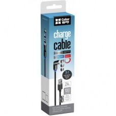 Дата кабель USB 2.0 AM to Lightning + Micro 5P + Type-C 1.0m Magnetic Ro ColorWay (CW-CBUU037-BK) - Фото