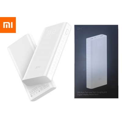 Оригінальний Xiaomi ZMI Aura Power Bank 20000 mAh QB821 Display USB-C White Швидка Зарядка QC3.0 18W