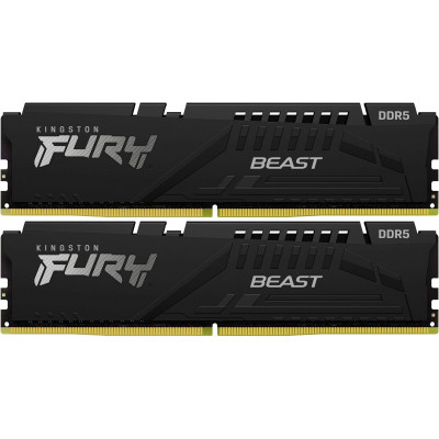 Модуль пам'яті для комп'ютера DDR5 32GB (2x16GB) 5200 MHz Beast Black Kingston Fury (ex.HyperX)