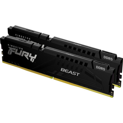 Модуль пам'яті для комп'ютера DDR5 32 GB (2x16GB) 5600 MHz Beast Black Kingston Fury (ex.HyperX)