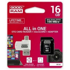Картка пам'яті GOODRAM 16Gb microSDHC class 10 UHS-I (M1A4-0160R12) - Фото