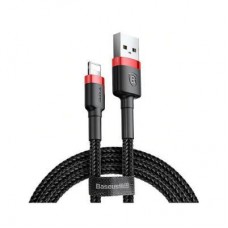 Дата кабель USB 2.0 AM to Lightning 0.5m Cafule 2.4A red+black Baseus (CALKLF-A19) - Фото