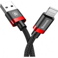 Дата кабель USB 2.0 AM to Lightning 0.5m Cafule 2.4A red+black Baseus (CALKLF-A19) - Фото