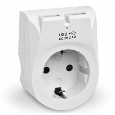 Зарядний пристрій REAL-EL 2*USB 10W (CS-25) - Фото