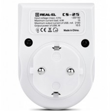 Зарядний пристрій REAL-EL 2*USB 10W (CS-25) - Фото
