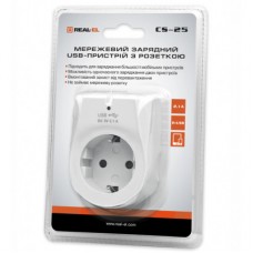 Зарядний пристрій REAL-EL 2*USB 10W (CS-25) - Фото