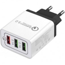 Зарядний пристрій XoKo QC-300 3 USB Qualcom 3.0 4.8 A Black (QC-300-BK) - Фото