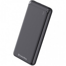 Батарея универсальная ColorWay 10 000 mAh Slim (USB QC3.0 + USB-C Power Delivery 18W) Black (CW-PB100LPG3BK-PD)