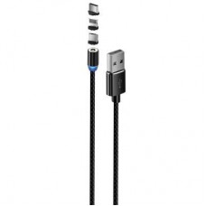 Дата кабель Кабель Colorway USB - 3в1 (Lightning+MicroUSB+Type-C) Magnet ColorWay (CW-CBUU020-BK) - Фото