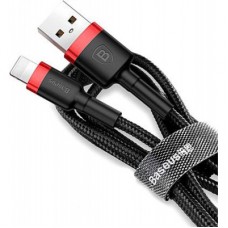Дата кабель USB 2.0 AM to Lightning 2.0m 1.5A red-black Baseus (CALKLF-C19) - Фото