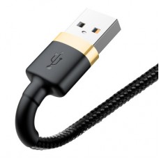 Дата кабель USB 2.0 AM to Lightning 3.0m 2.0A gold-black Baseus (CALKLF-RV1) - Фото