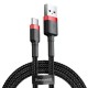 Дата кабель USB 2.0 AM to Type-C 1.0m Cafule 3A red+black Baseus (CATKLF-B91)