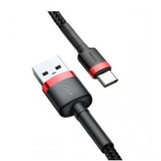 Дата кабель USB 2.0 AM to Type-C 1.0m Cafule 3A red+black Baseus (CATKLF-B91) - Фото