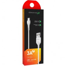 Дата кабель USB 2.0 AM to Micro 5P 1.0m Grand-X (PM-03W) - Фото