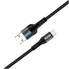 Дата кабель USB 2.0 AM to Micro 5P 1.0m nylon black ColorWay (CW-CBUM045-BK) - Фото
