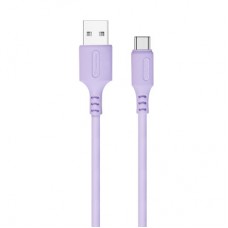 Дата кабель USB 2.0 AM to Type-C 1.0m soft silicone violet ColorWay (CW-CBUC044-PU) - Фото