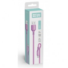 Дата кабель USB 2.0 AM to Type-C 1.0m soft silicone violet ColorWay (CW-CBUC044-PU) - Фото