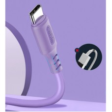 Дата кабель USB 2.0 AM to Type-C 1.0m soft silicone violet ColorWay (CW-CBUC044-PU) - Фото
