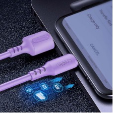 Дата кабель USB 2.0 AM to Type-C 1.0m soft silicone violet ColorWay (CW-CBUC044-PU) - Фото