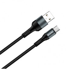 Дата кабель USB 2.0 AM to Type-C 1.0m nylon black ColorWay (CW-CBUC045-BK) - Фото