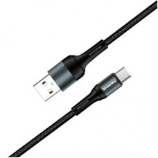 Дата кабель USB 2.0 AM to Type-C 1.0m nylon black ColorWay (CW-CBUC045-BK) - Фото