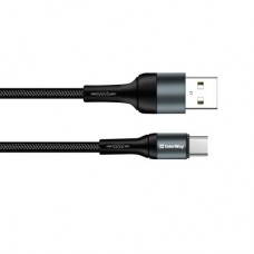 Дата кабель USB 2.0 AM to Type-C 1.0m nylon black ColorWay (CW-CBUC045-BK) - Фото