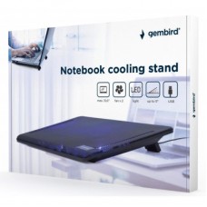Підставка для ноутбука Gembird до 15", 2x125 mm fan, black (NBS-2F15-01) - Фото