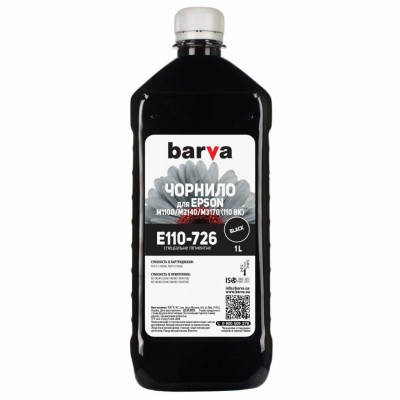 Чернила Barva EPSON M1100/M3170 (110) BLACK 1л Pigm. (E110-726)
