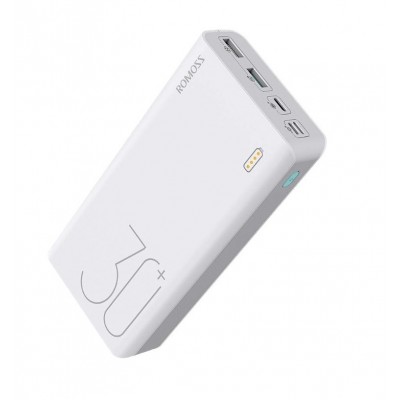 Оригінальний Romoss Power Bank 30000 mAh Sense 8+ PHP30-401-02 White Банк Заряду Швидка Зарядка QC 3.0 18 W
