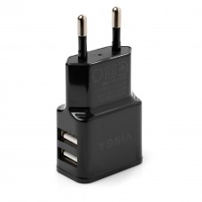 Зарядний пристрій Vinga 2 Port USB Wall Charger 2.1 A (VCPWCH2USB2ABK) - Фото