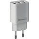 Зарядний пристрій Defender UPA-31 white, 3xUSB, 5V / 3.1 A (83587)