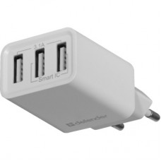 Зарядний пристрій Defender UPA-31 white, 3xUSB, 5V / 3.1 A (83587) - Фото