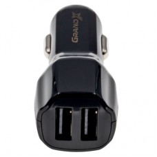 Зарядний пристрій Grand-X car 2,1A, 12-24 V, Black 2 USB 5V/2.1A (CH-26) - Фото
