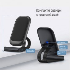 Зарядний пристрій ColorWay Wireless Stand 15 W Black (CW-CHW31Q-BK) - Фото