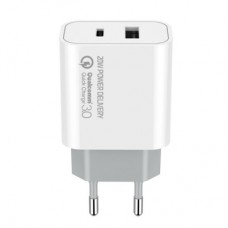Зарядний пристрій ColorWay Type-C PD + USB QC3.0 (20 W) V2 white (CW-CHS025QPD-WT) - Фото